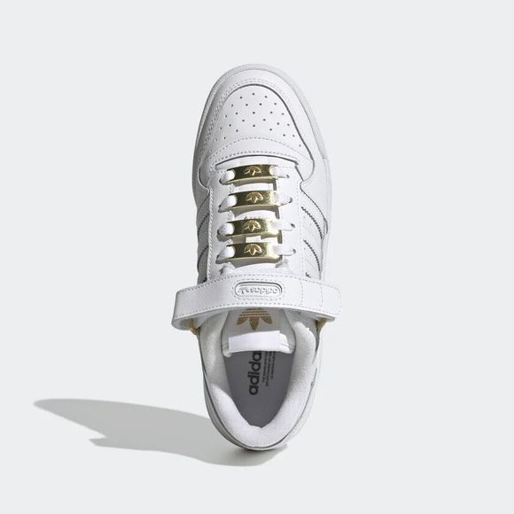 WMNS) adidas Forum Low  WOMEN\'S Adidas Originals Forum Low White Gold Metallic GZ6379